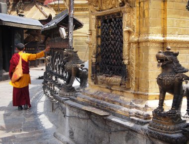 Monk praying clipart