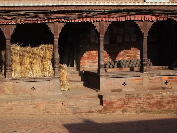 Słomy Gliny Garnków Sprzedaż Ceramiki Kwadrat Bhaktapur Nepal — Zdjęcie stockowe