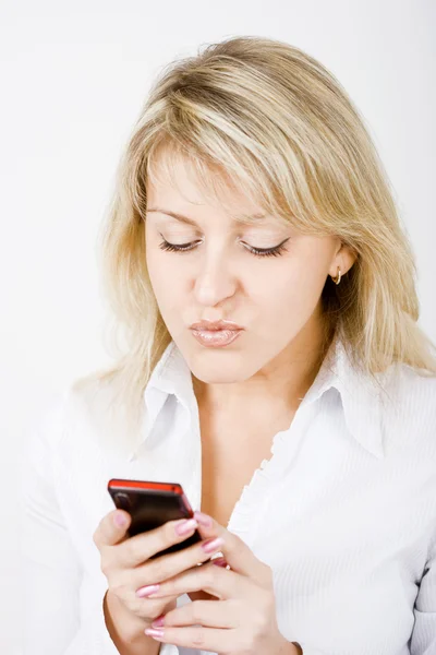 Girl with a mobile phone — Stock Photo, Image
