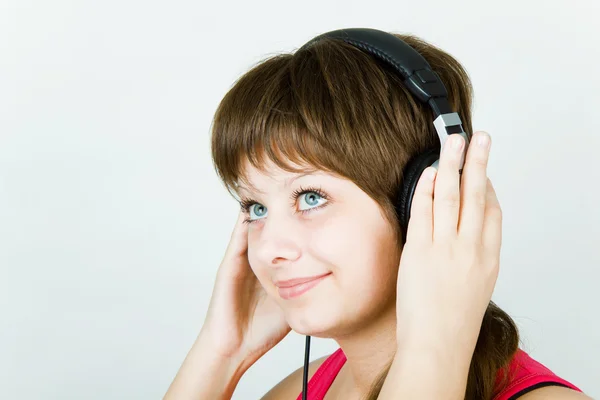 Portrait of a girl music lover — Stock Photo, Image