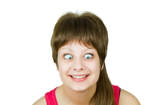 Mädchen mit wahnsinnigen Augen — Stockfoto