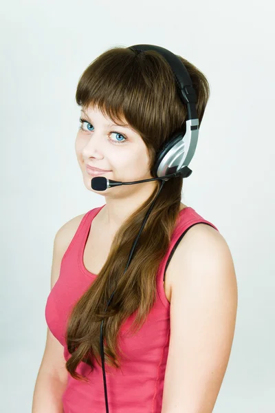 Dívka ve sluchátkách — Stock fotografie