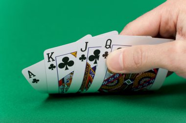 Hand with the cards clipart