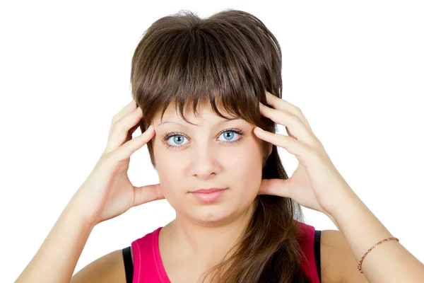 Dolor de cabeza femenino — Foto de Stock