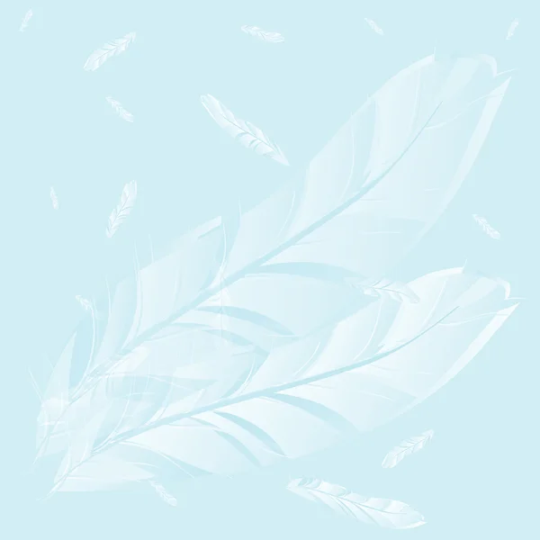 深蓝色背景上的羽毛 — 图库矢量图片