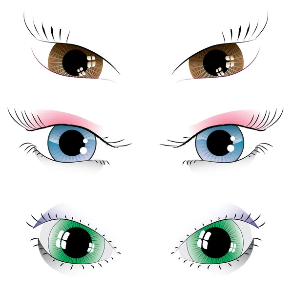 Uppsättning målade ögon — Stock vektor