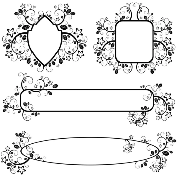 Cadres avec motif floral — Image vectorielle