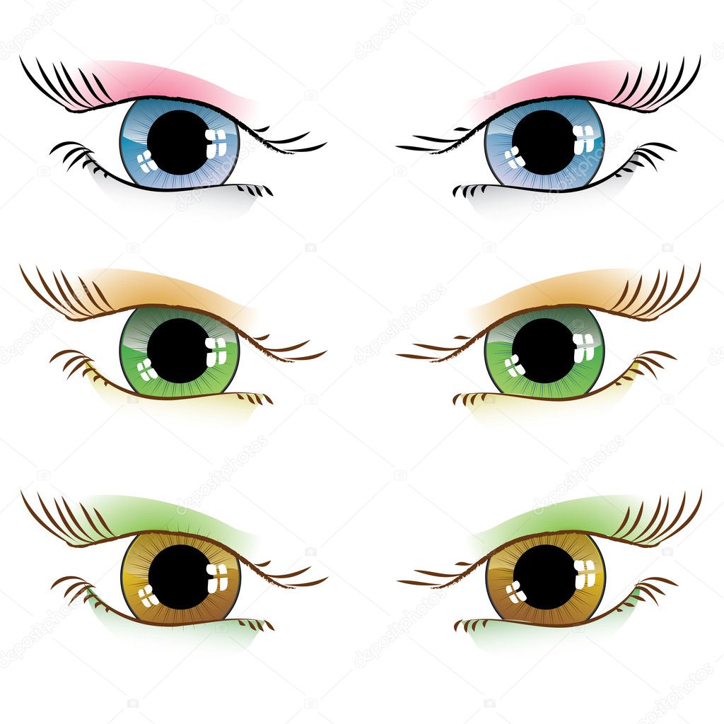 Set of painted eyes