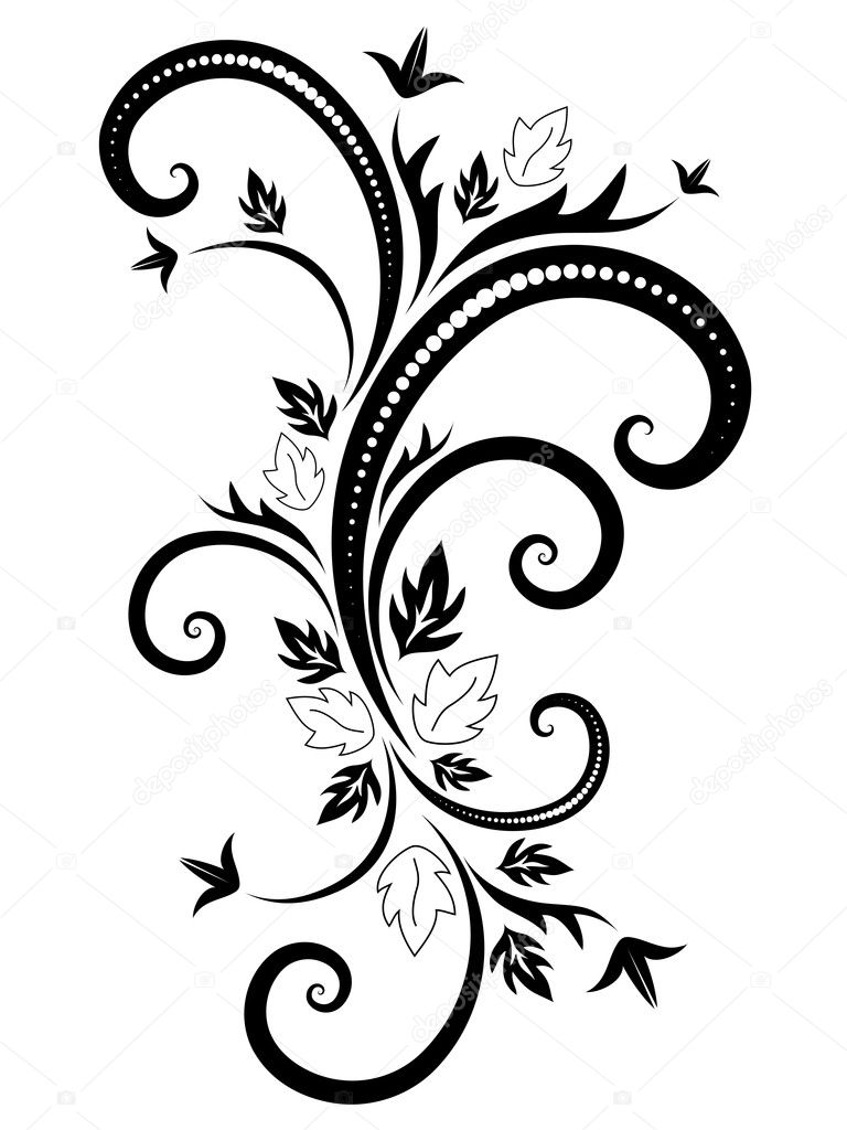 Black and White Floral Border Motif Letter - by Immaculate Designs