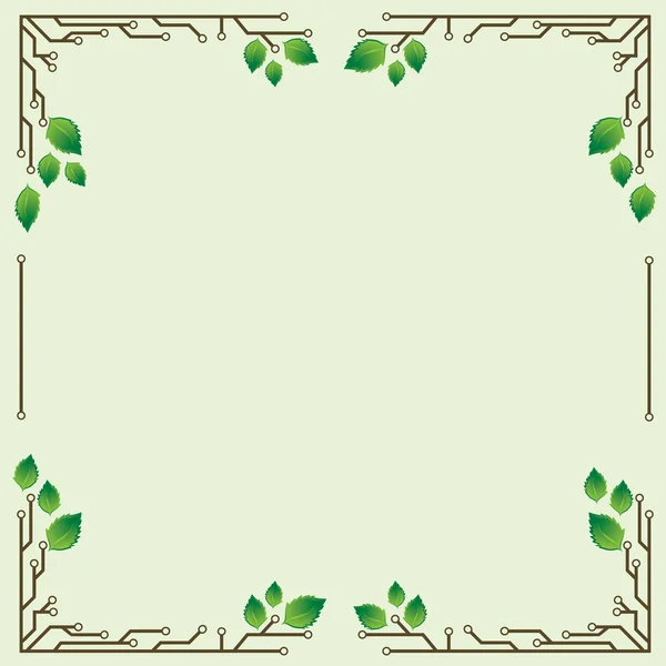 Cadre avec feuilles de bouleau — Image vectorielle