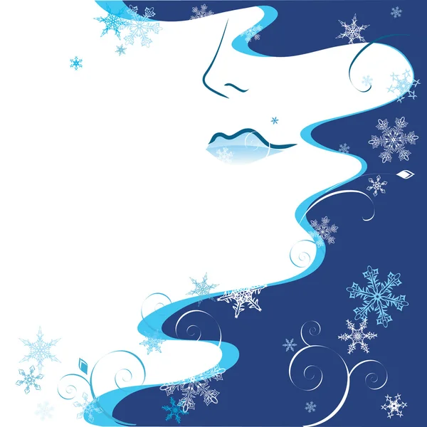 Kvinna - vinter — Stock vektor