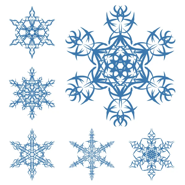 Векторный набор снежинок — стоковый вектор