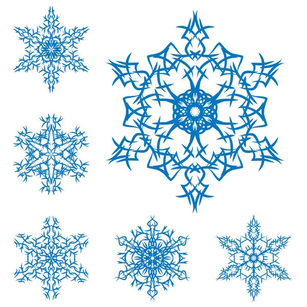 Conjunto vectorial de copos de nieve — Archivo Imágenes Vectoriales