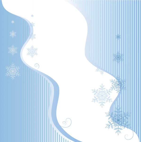 Blauer Vektorrahmen mit Schneeflocken — Stockvektor