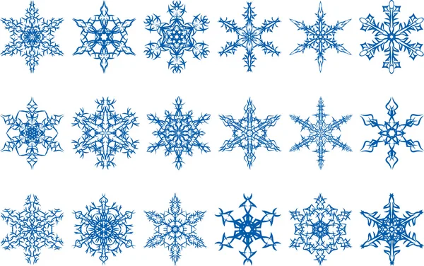 Vector set of snowflakes — Stock Vector