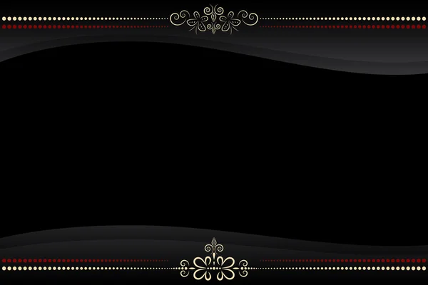Cadre vectoriel noir avec motif doré — Image vectorielle