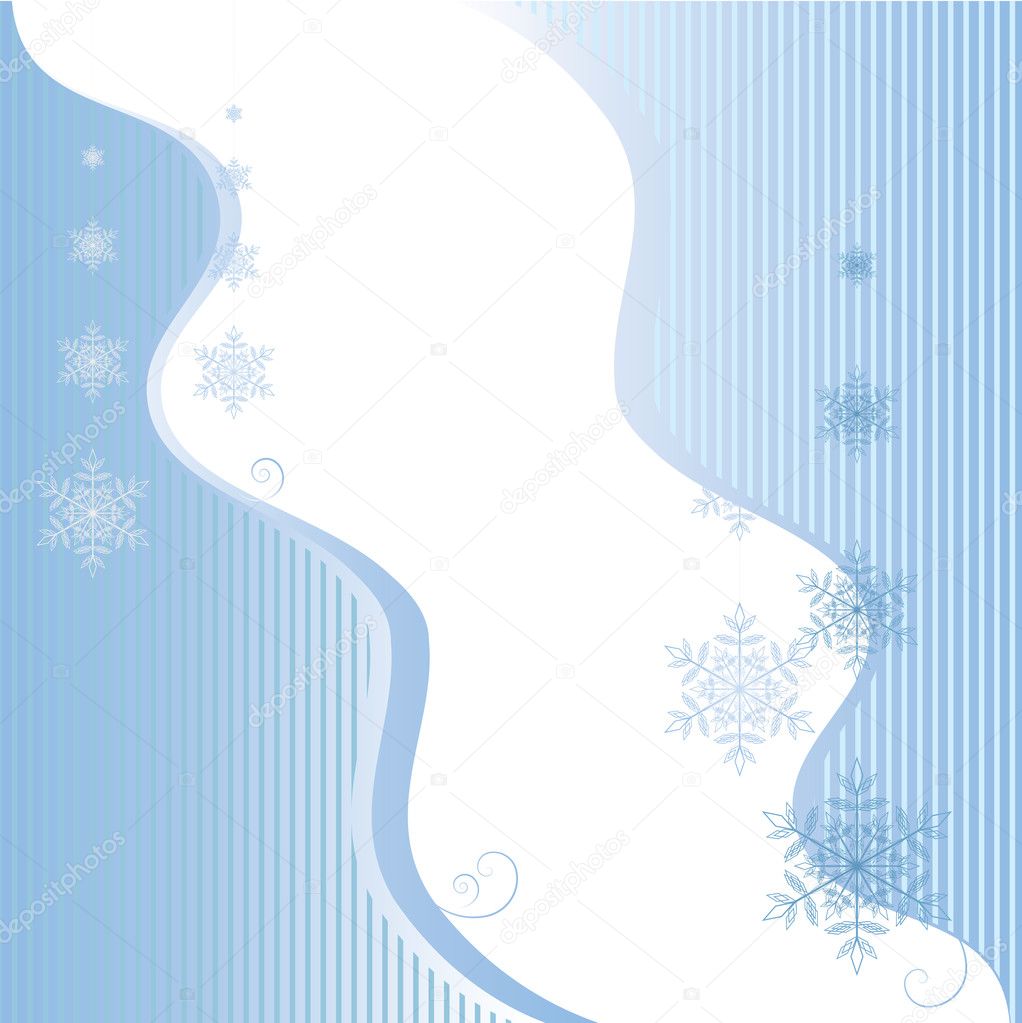 Blue Vector frame with snowflakes