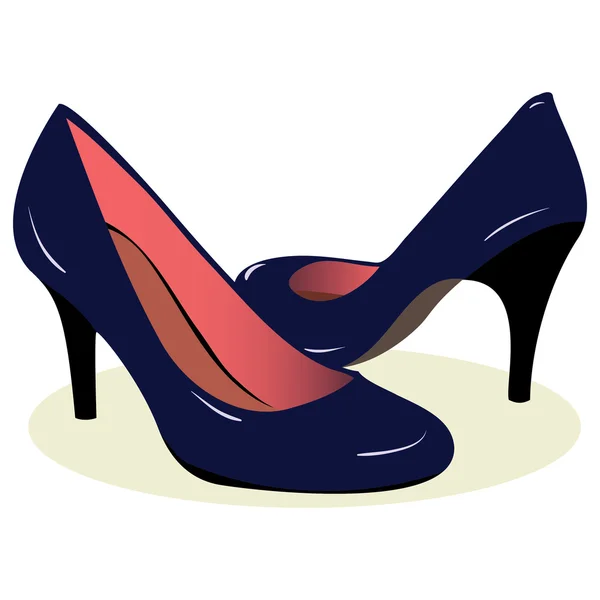 stock vector Blue high heel shoes