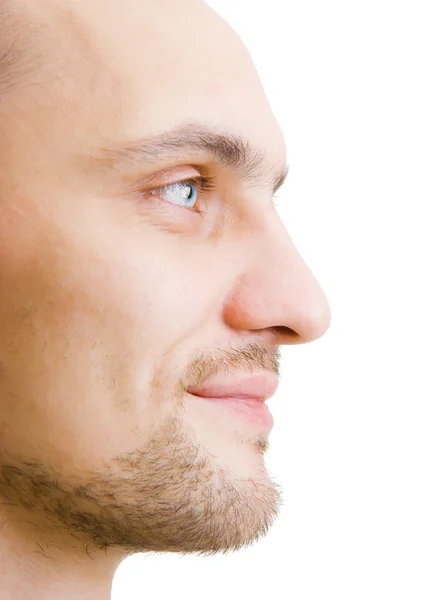 Face unshaven young man in profile — Stock Photo, Image