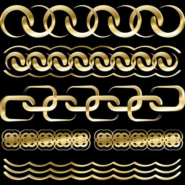 Gold chains — Stock Vector