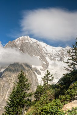 Summer view of Mont Blanc massif from Mont Chetif, Courmayeur, Italy. Image slightly processed with hdr technique clipart