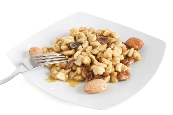 Chicken with almonds and curry — Stock Photo, Image
