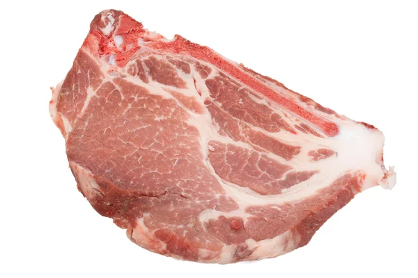 One Pork Chop Isolated White Background — Stock Photo, Image
