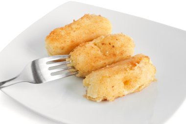 Üç Patates kroket çatal ile