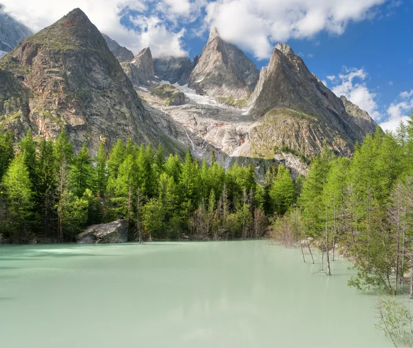 Lago verde - zöld tó, courmayeur, Olaszország Jogdíjmentes Stock Fotók