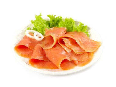 Smoked salmon slices clipart