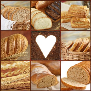 Collage of bread images clipart