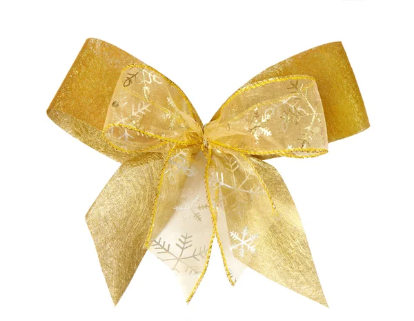 Gold christmas bow — Stock Photo, Image