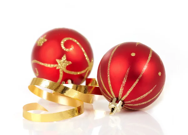 Red christmas baubles Stock Picture
