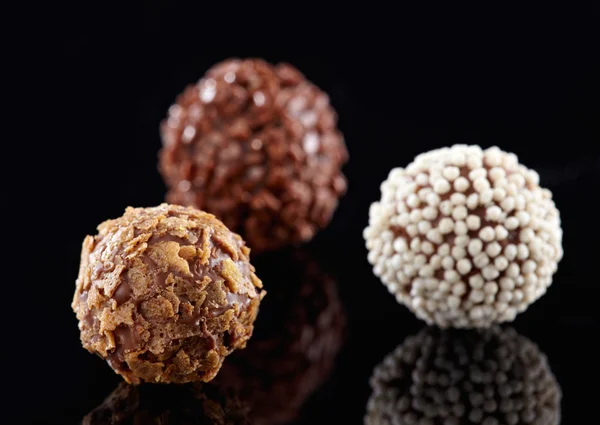 Trufas macro chocolate — Fotografia de Stock