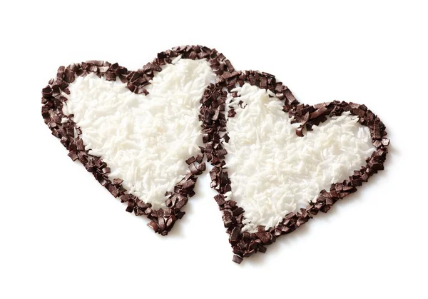 Two chocolate hearts — Stock Photo, Image