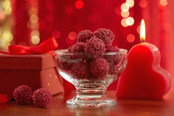 Red berry truffles — Stock Photo, Image