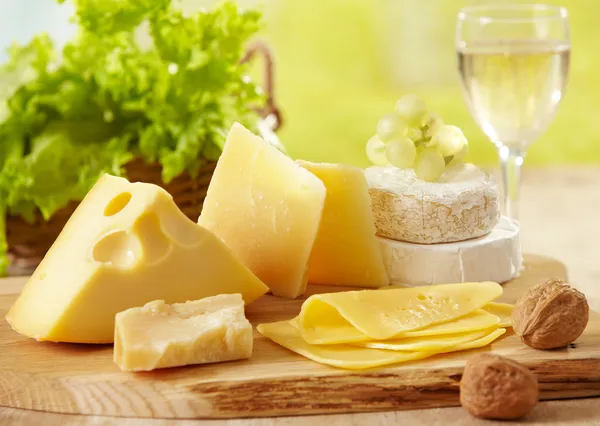 Verschillende soorten kaas Stockfoto