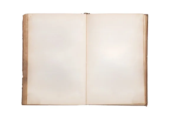 Libro muy antiguo con dos páginas en blanco — Foto de Stock