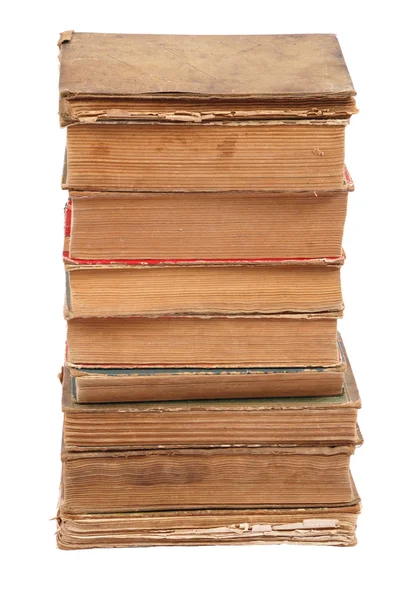Упакованные старые книги разной формы и цвета — стоковое фото