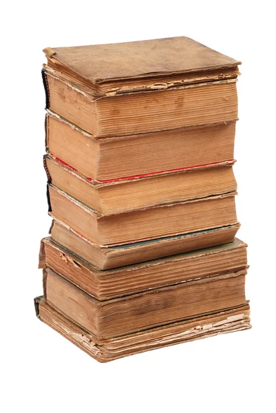 Staplade gamla böcker av olika form och färg — Stockfoto