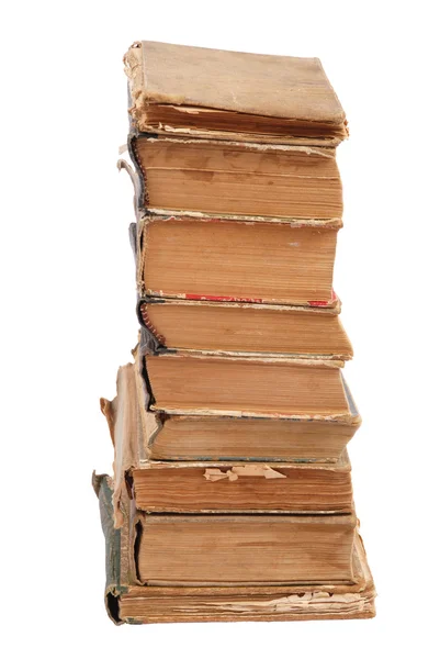 Stacked old books of different shape and color — Stock Photo, Image