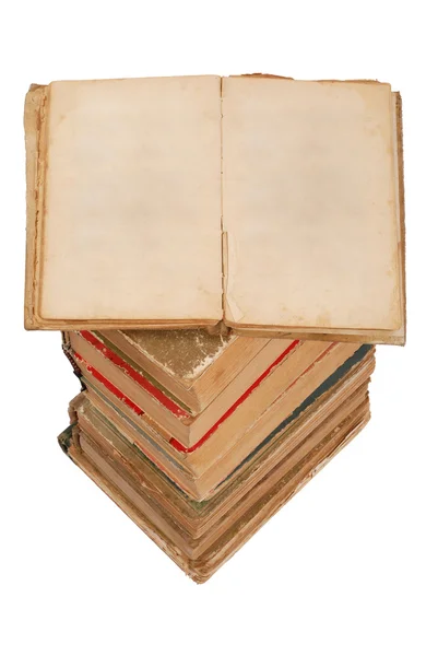 Ułożone starych książek, inny kształt i kolor — Zdjęcie stockowe