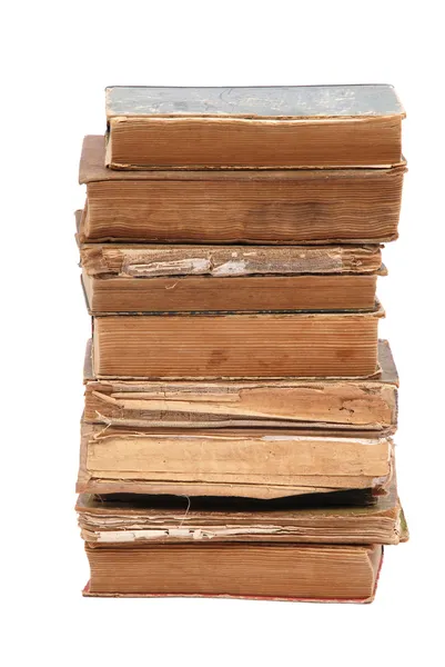 Stacked old books of different shape and color Stock Picture