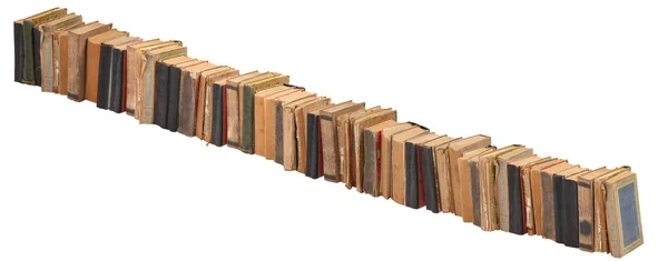 Mycket stor staplade gamla böcker av olika form och färg — Stockfoto