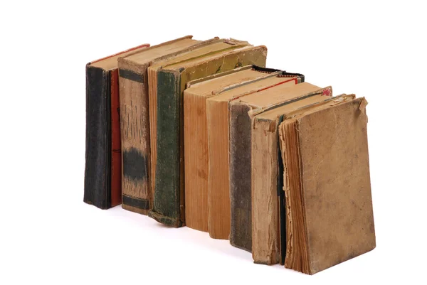 Farklı şekil ve renk eski yığılı kitaplar — Stok fotoğraf