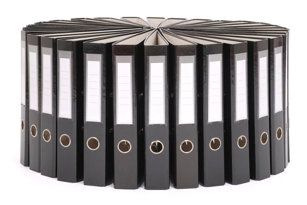 The big black folders located on a circle — Stock Photo, Image