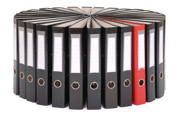 The big black folders located on a circle on a white background — Stock Photo, Image