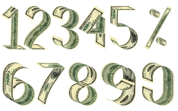 Числа и проценты от долларов — стоковое фото