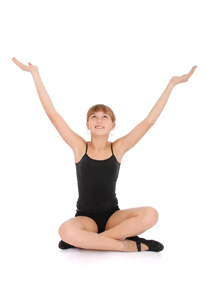 Молодая девушка делает упражнения йоги — стоковое фото