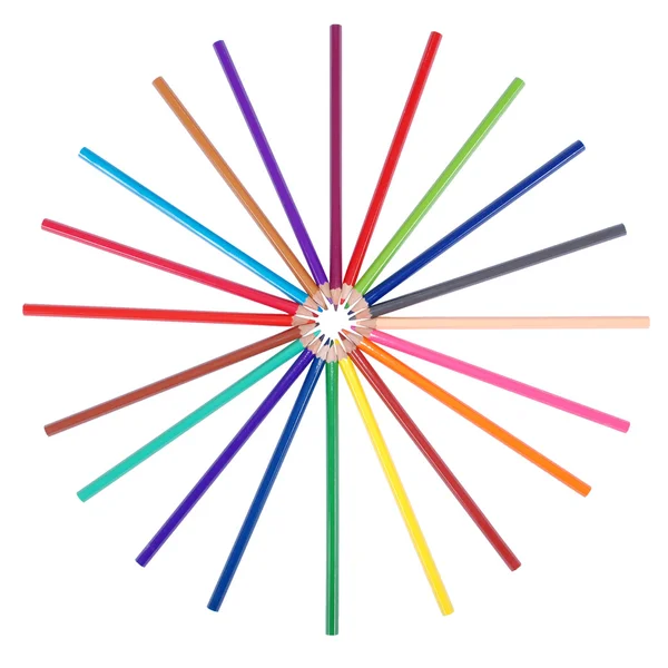 Dekorativní kružnice podle barevné tužky — Stock fotografie